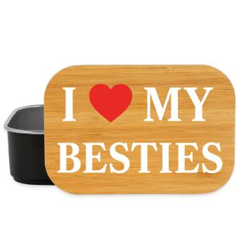 I Love My Besties J'aime Mes Meilleurs Amis - Boîte à goûter - noir - Devant