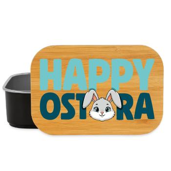 Happy Ostara Rabbit Bunny Easter Ostara - Lunch Box - black - Front