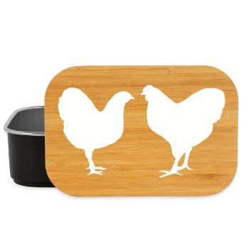 Fans de poulet - Coq - Coq - Poussins - Wyandotten - Boîte à goûter - noir - Devant