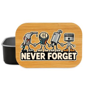 Never Forget – Verbrennungsmotor Auto Retro Design - Lunch Box - Schwarz - Vorne