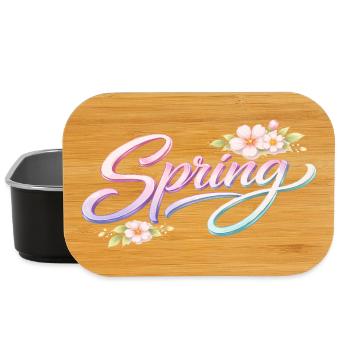 Spring lettering with flowers - Lunch Box - black - Front