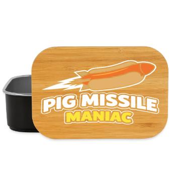 Pig Missile Maniac Funny Hot Dog Rocket Design - Lunch Box - black - Front