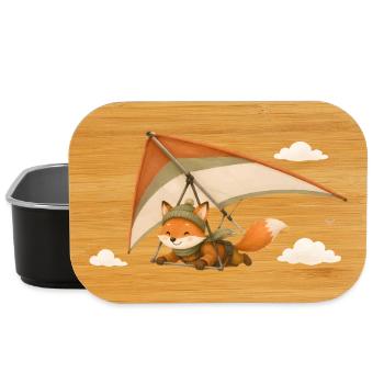 Fliegender Fuchs Cartoon Motiv  - Lunch Box - Schwarz - Vorne