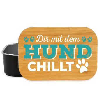Der Mit Dem Hund Chillt Hundebesitzer Herrchen - Lunch Box - Schwarz - Vorne