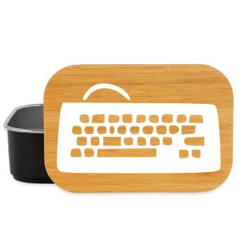 Retro Computer Keyboard White Vintage 80s 90s - Lunch Box - black - Front