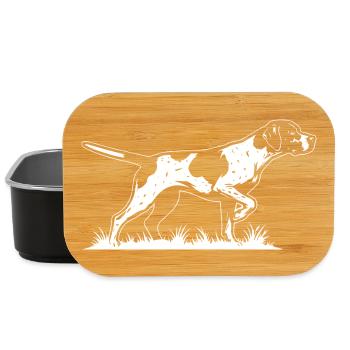 English Pointer On Point – Jagdhund Vogelhund - Lunch Box - Schwarz - Vorne