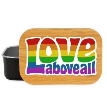 Love Above All | Rainbow Pride Design - Lunch Box - black - Front