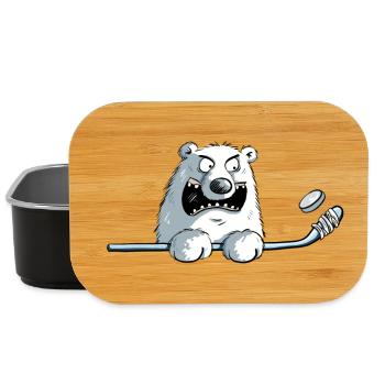 Cooler Eisbär Mit Eishockeyschläger I Eishockey - Lunch Box - Schwarz - Vorne