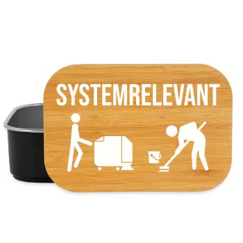 Systemrelevant Reinigungskräfte Gebäudereiniger - Lunch Box - Schwarz - Vorne