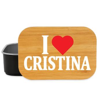 t-shirt I love Cristina t-shirt gift idea - Lunch Box - black - Front