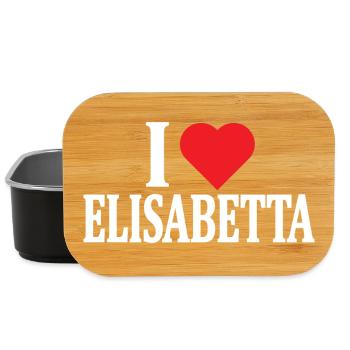 T-Shirt Ich liebe Elisabetta T-Shirt Geschenkidee - Lunch Box - Schwarz - Vorne