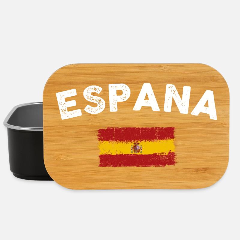 España Pinceau Drapeau Graphique - Boîte à goûter - noir