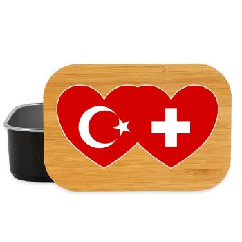 Türkei Schweiz Flagge Herz vereint - Lunch Box - Schwarz - Vorne