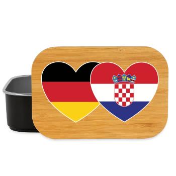 Deutschland Kroatien Flagge Herz - Lunch Box - Schwarz - Vorne