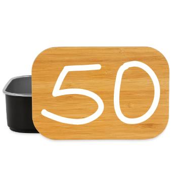 50e anniversaire cinquante numéro blanc - Boîte à goûter - noir - Devant
