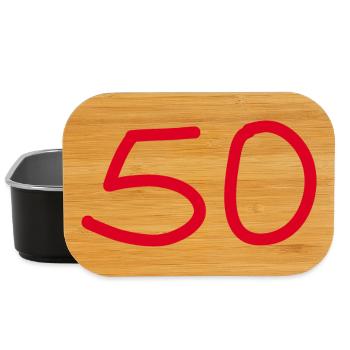 50e anniversaire cinquante numéro blanc - Boîte à goûter - noir - Devant