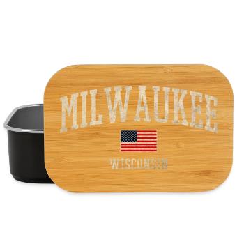 Milwaukee Wisconsin Vintage Banner - Lunch Box - Schwarz - Vorne