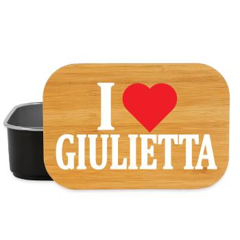 T-Shirt I love Juliet T-Shirt Geschenkidee - Lunch Box - Schwarz - Vorne