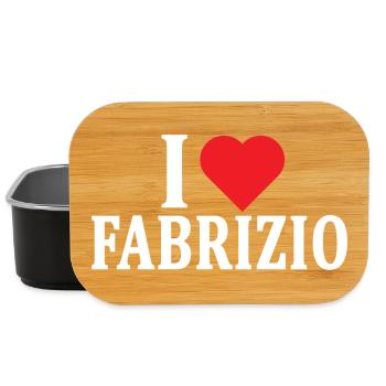 t-shirt I love Fabrizio t-shirt gift idea - Lunch Box - black - Front
