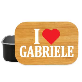 T-Shirt I love Gabriele T-Shirt Geschenkidee - Lunch Box - Schwarz - Vorne