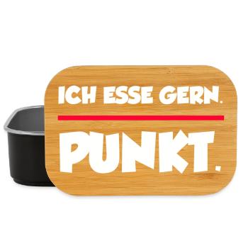 Ich esse gern. Punkt. | Lustiger Spruchshirt - Lunch Box - Schwarz - Vorne