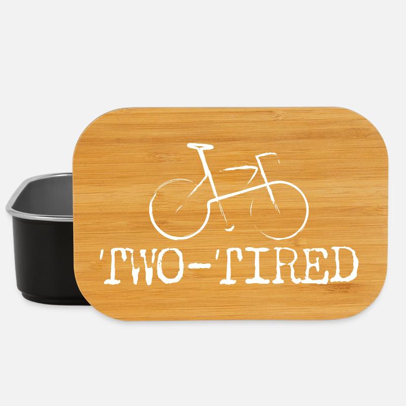 two tired bike fun gift idea bicycle - Lunch Box - Schwarz