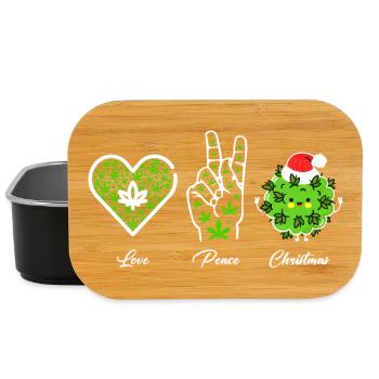 Love, Peace and Happiness / Merry Christmas - Lunch Box - black - Front