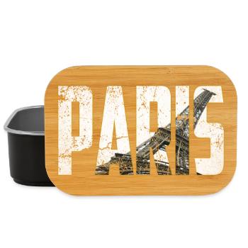 Paris en Lettres avec Tour Eiffel - Boîte à goûter - noir - Devant