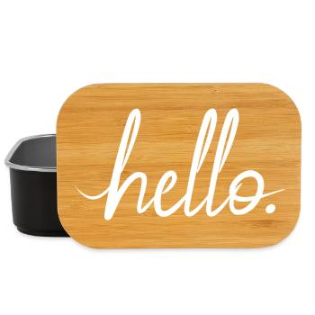 hello greeting statement friendly motivation logo - Lunch Box - black - Front