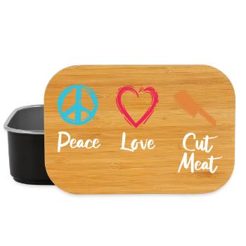 Frieden Liebe Fleisch schneiden - Lunch Box - Schwarz - Vorne