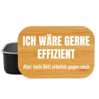 Morgenroutine gescheitert – Bett war stärker - Lunch Box - Schwarz - Vorne