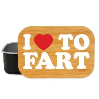 Cœur Rouge Sur Fond Noir "I Love To Fart" - Boîte à goûter - noir - Devant