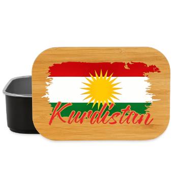 Kurdish flag with Kurdistan Kurds - Lunch Box - black - Front
