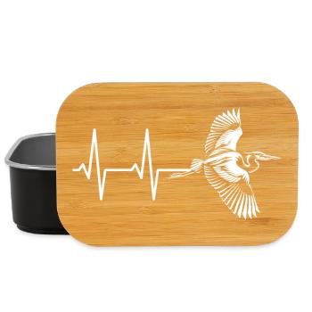 Vogel im Herzschlag Design - Lunch Box - Schwarz - Vorne