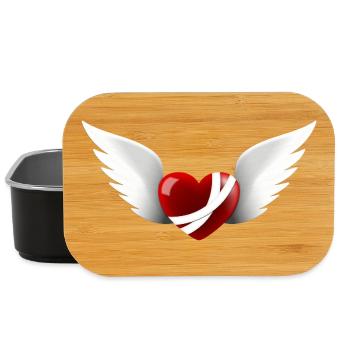 Wounded Heart with Wings - Lunch Box - black - Front