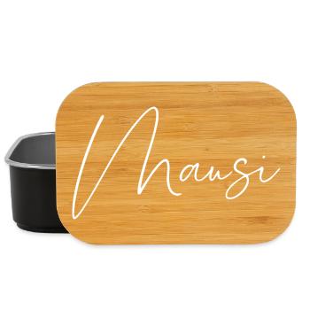 Mausi / Handwriting Design (White) - Lunch Box - black - Front