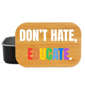 Don’t Hate, Educate | Bunte Botschaft - Lunch Box - Schwarz - Vorne