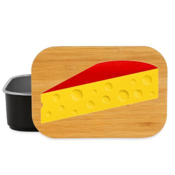 Quartier de fromage à croûte rouge - Boîte à goûter - noir - Devant
