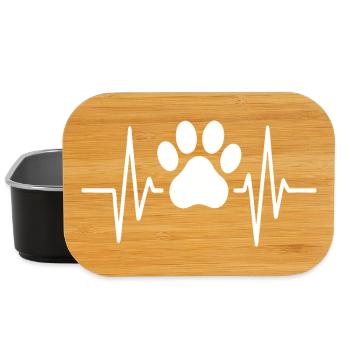 Paw Heartbeat Line Minimalistisches Haustierliebhaber-Design - Lunch Box - Schwarz - Vorne