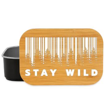 Stay Wild Forest Barcode - Lunch Box - black - Front