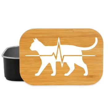 Vecteur Net de ligne ECG du battement cardiaque du chat - Boîte à goûter - noir - Devant