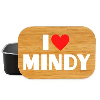 J’adore Mindy Red Heart Déclaration rétro - Boîte à goûter - noir - Devant