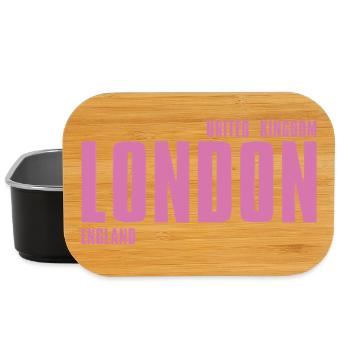 Pink London Wordmark - Lunch Box - black - Front