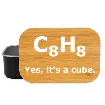 C8H8 Cuban Molecule Chemistry – Yes It's a Cube - Lunch Box - Schwarz - Vorne