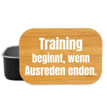 Training beginnt, wenn Ausreden enden. - Lunch Box - Schwarz - Vorne