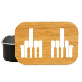 Piano Keys Middle Fingers - Lunch Box - black - Front