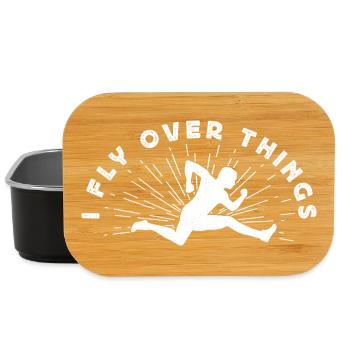 Track Athletics I Fly Over Things Track And Field - Lunch Box - black - Front