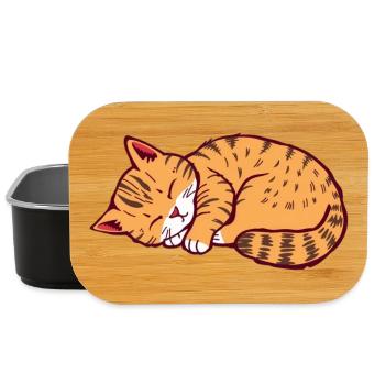 schlafende Katze Kätzchen Tigerkatze - Lunch Box - Schwarz - Vorne