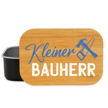 Kleiner Bauherr Logo mit Hammer und Säge - Lunch Box - Schwarz - Vorne