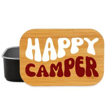 Campeur heureux – Motif camping - Boîte à goûter - noir - Devant
